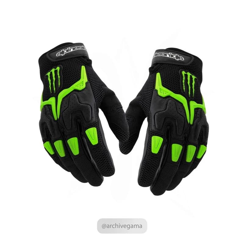 Gants de Moto Coqués Alpinestars Monster Noirs & Verts